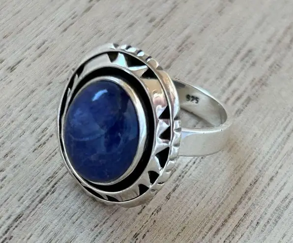 NEW Natural Blue Tanzanite 925 Sterling Silver Oval Ring Size 7