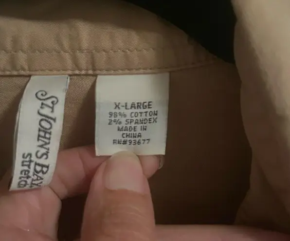 st. john's bay  Beige Stretch Cargo Jacket with Applied Pockets Women's sz XL