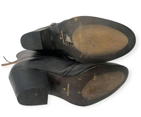 Chio Italy | 7.5 / 38 | Women's Leather Studded Heeled Boots Bootie Ankle Brown