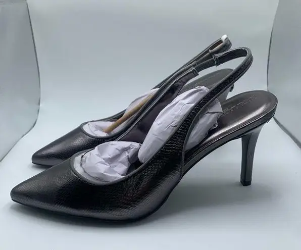 Karl Lagerfeld NWB Rosalyn Slingback Pump dark slate snake print size 10