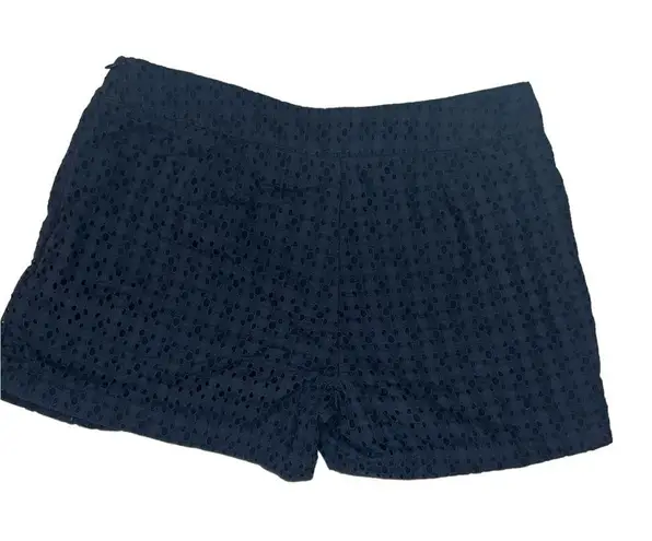 CAbi  100% cotton navy eyelet skort with side zip closure; style# 5111; size 6