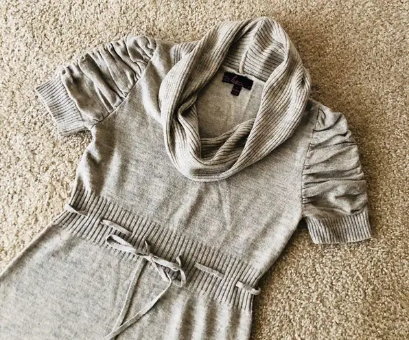 Knit/cowlneck/shortsleeve Dress Tan