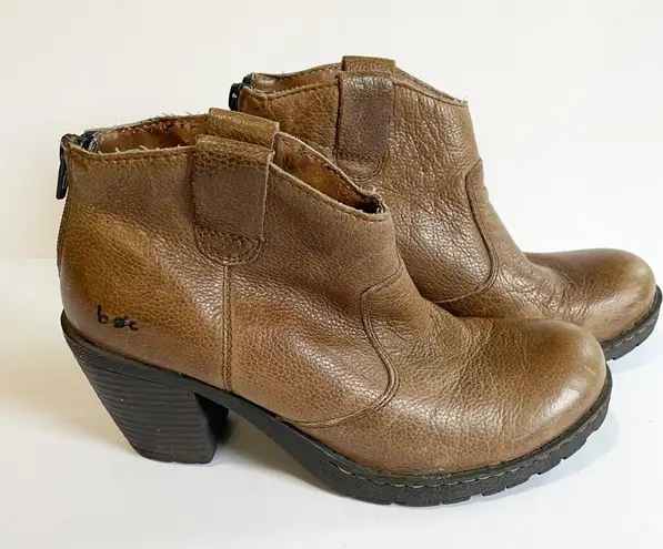 Born concept BOC Born Concepts Brown Leather Heeled Ankle Booties Women's Size 7 M Fall Vibes