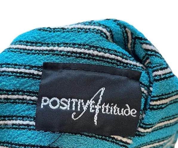 Positive Attitude Vintage 90s Witchy Goth Punk Striped Belted Maxi Shirt Dress Blue Size 12