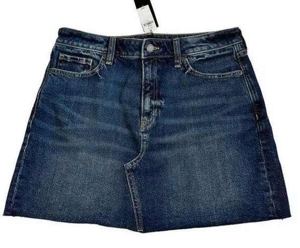 Banana Republic NWT  A Line Raw Hem Distressed Mini Denim Skirt Size Small