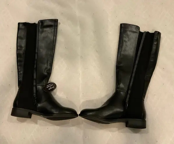 Alfani NWT  Pippa Black Vegan Faux Leather Knee High Fashion Boots Womens Size5.5