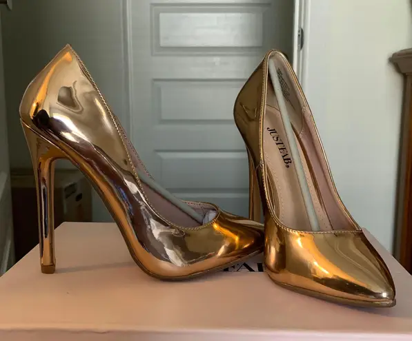 JustFab Rose Gold Heels Size 5.5 18 55 Off Retail From Dolores