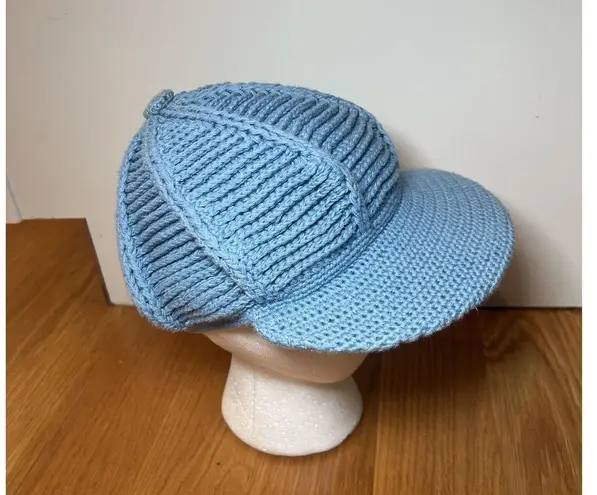 Hat Cap Strap Back One Size Blue Knit Cotton Baseball Style Mens Womens