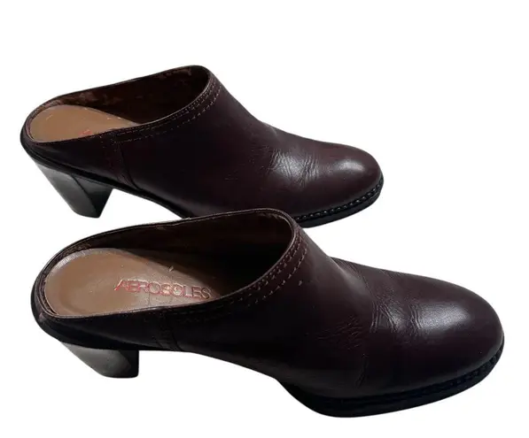 Aerosoles Dark Brown Leather Mules
