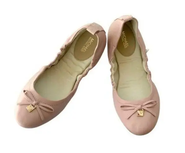 Michael Kors Michael  Leather Juliette Bow Ballet Flats Blush Pink Size 7 NWT