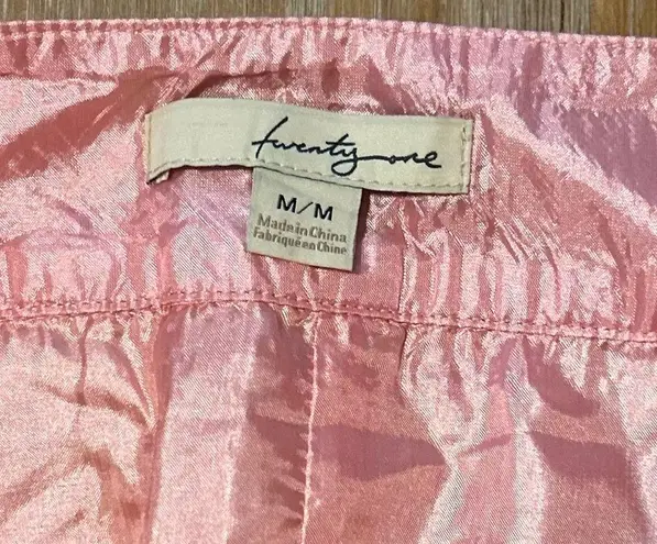 Twenty One Pink & Gold Metallic Embroidered Skirt