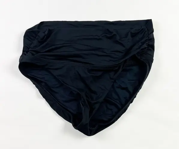 Vitamin A Fold Over Banded Hipster Bikini Swimming Bathing Suit Bottom Black