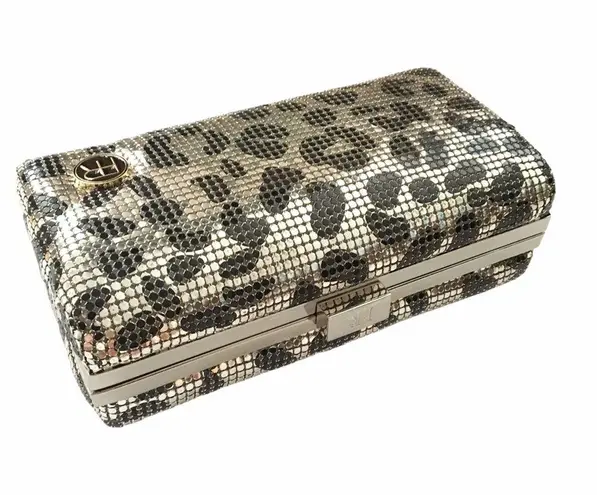 Rare: new Felix Rey ☻ Jungle Mesh Minaudière Box Clutch Handbag Bag ☻ Leopard