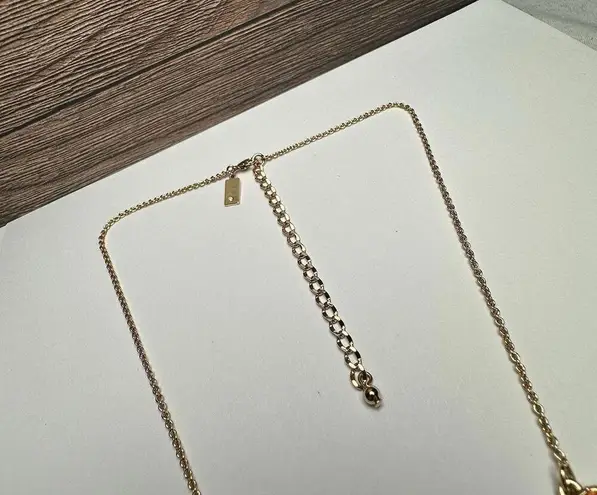 Kate Spade Orange Rhinestone Faux Pearl Gold Tone Necklace Bella Fleur