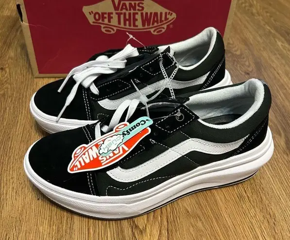 Vans  old skool over black suede platform shoes sneakers women’s 8 new