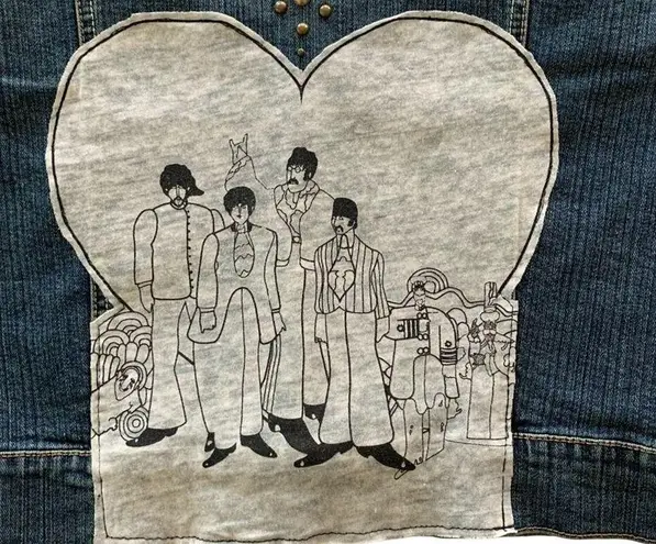 Via Penny Lane Reworked Apparel | The Beatles Yellow Submarine Denim Jacket Blue Size 14