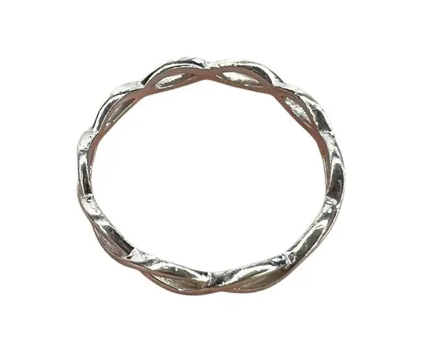 Sterling Silver 925 Twisted Infinity Band Ring Classic Simple