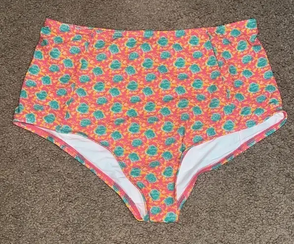 Marc by Marc Jacobs Pretty Bright Floral High Waist Two-Piece Bikini Orange L/XL