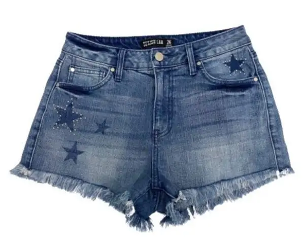 Lord & Taylor Desing Lab High waisted Frayed hem Denim Jean Shorts Beach Size 26 Blue