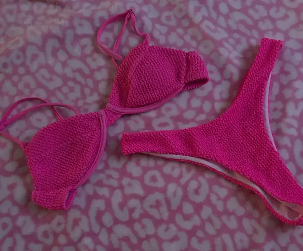 Hot Pink Bikini Set Size M