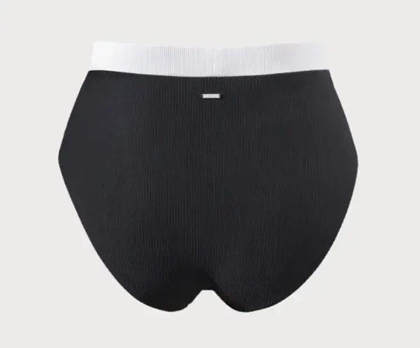 Berlook Black Contrast Trim Plus Size Bikini Top and Bottom