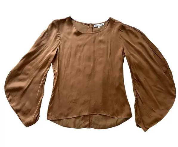 Young Fabulous and Broke Young, Fabulous & Broke brown long sleeve satin top size M