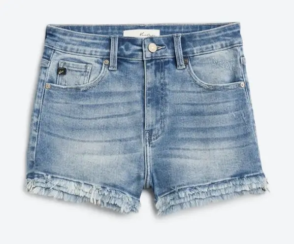 KanCan Madeline Triple Fray Hem High Rise Denim Cut Off Shorts Blue Size 27