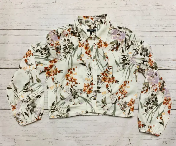 Drew Floral Print Cropped Blouse