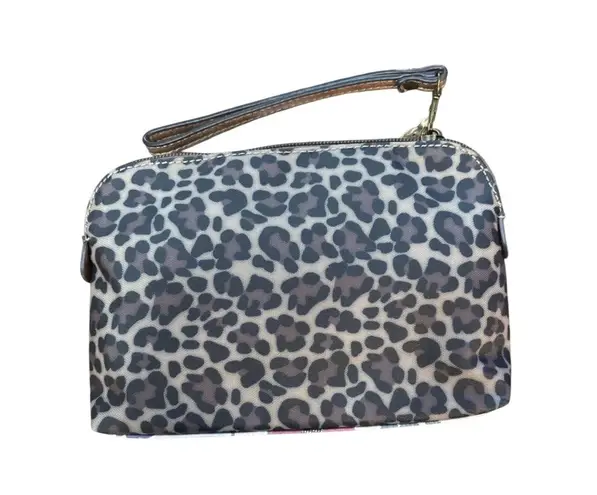 NWT! Catchfly Studio Floral and Animal Print Wristlet Essential Pouch Blue