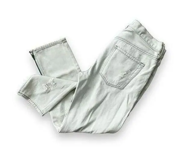 Kendall & Kylie Light Soul Wash Girlfriend Straight Distressed Denim Jeans 26 Blue