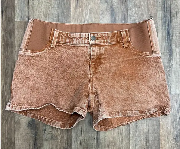 Isabel Maternity by Ingrid & Isabel Denim Shorts Sz 4 High Rise Pregnancy Brown