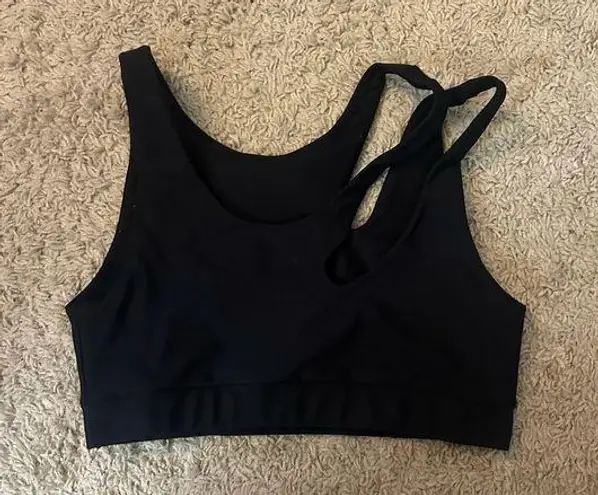 Becca Black Sports Bra with Racerback and Seamless Design