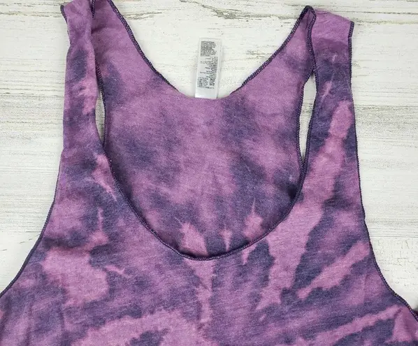 American Apparel NWOT  50/50 Custom Purple Bleach Tie Dye Spiral Tank Top Medium