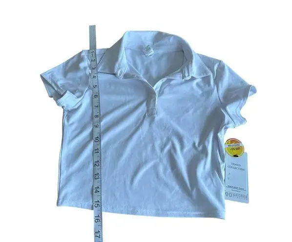 90 Degree By Reflex Work Out Polo Crop Top UPF 50+ Protection