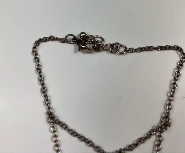 Beaded Bohemian Teal Turquoise Bead Silver Chain Foot Ankle Wrap Jewel Piece OS