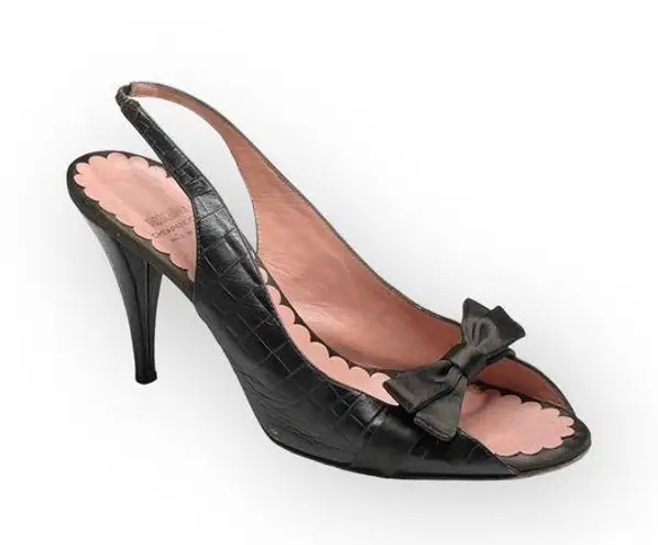 Moschino Vintage: Cheap and Chic ♔ Peep Toe Slingback Bow Pumps Heels ♔ Brown ♔