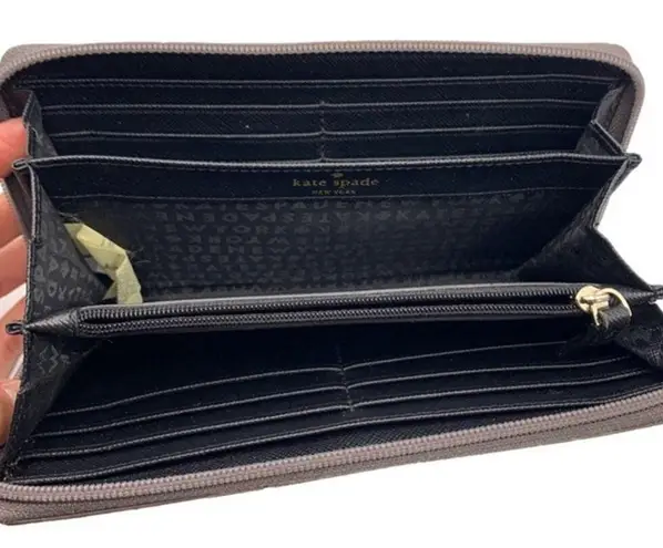 Kate Spade  New York Glitter Silver Grey Zip Around Wallet