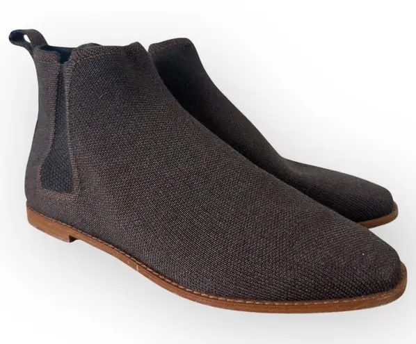 Rothy's Dark Brown Knitted Pull Tab Rounded Toe Chelsea Ankle Boots