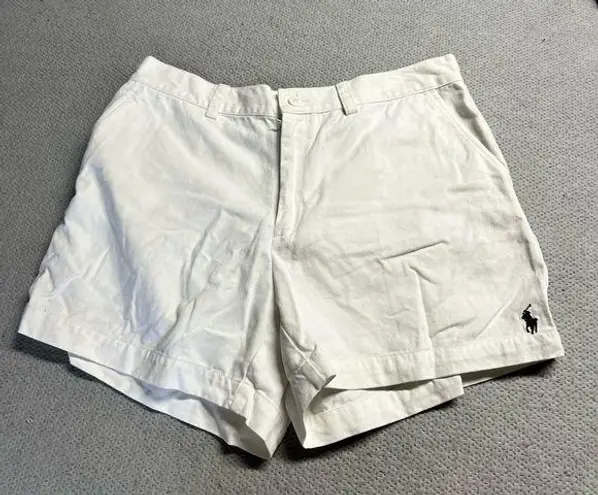 Ralph Lauren Sport Vintage White 100% Cotton Shorts Size 8 EUC