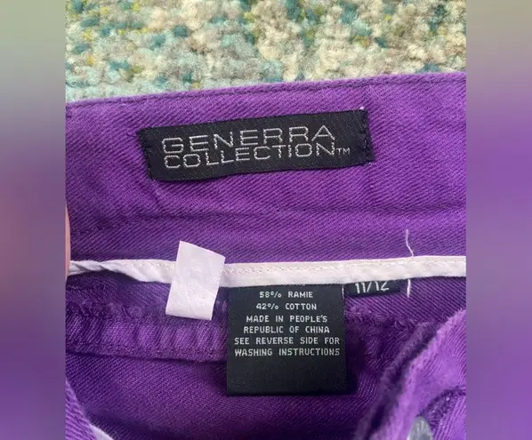 Vintage 90s Gennera Collection purple high waist baggy long shorts, size 8/10