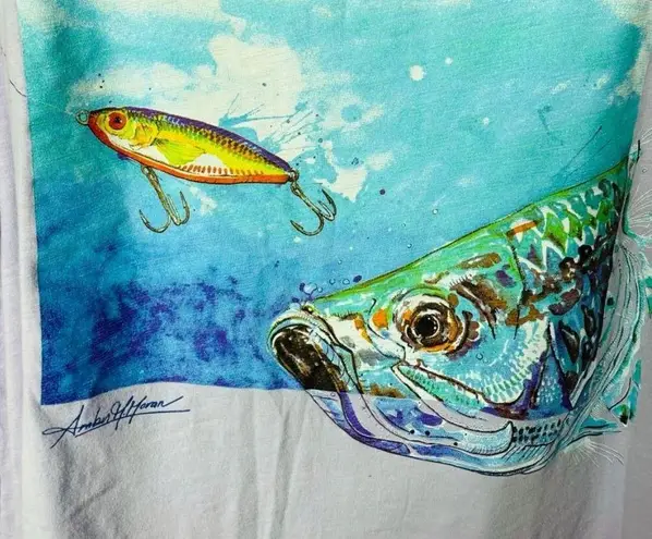 Womans Purple Tank Top Amber H Morman Open Back Trout Lure Fishing Top u Size La Size L