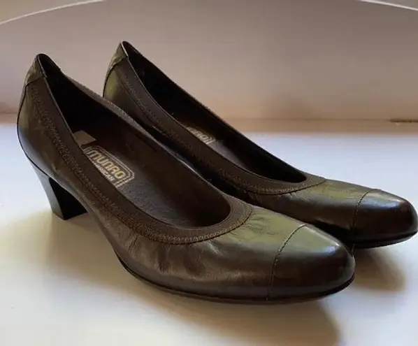 Munro  Nordstrom Brand Brown Chunky Pumps Chonky Size 8 Leather High Heels Chunk