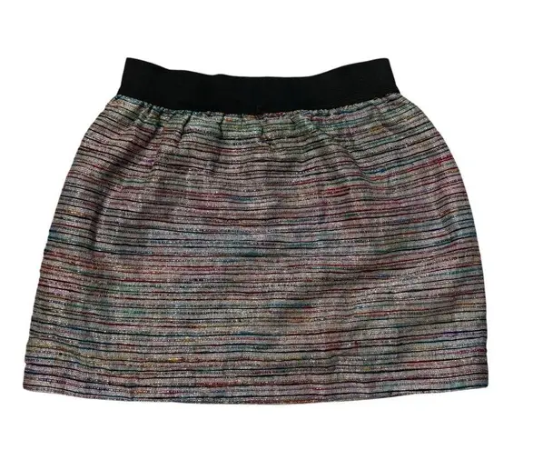 Eight Sixty Metallic Holiday Party Silk Blend Mini Skirt