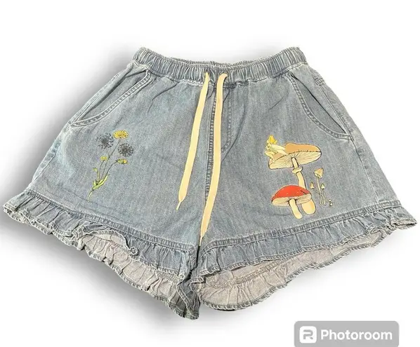 Disney Peter Pan Tinker Bell Denim Ruffle Shorts