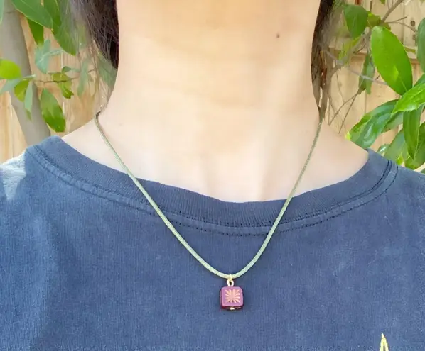 Handmade unique quality Czech glass bead fairy boho vintage retro style necklace🌿✨