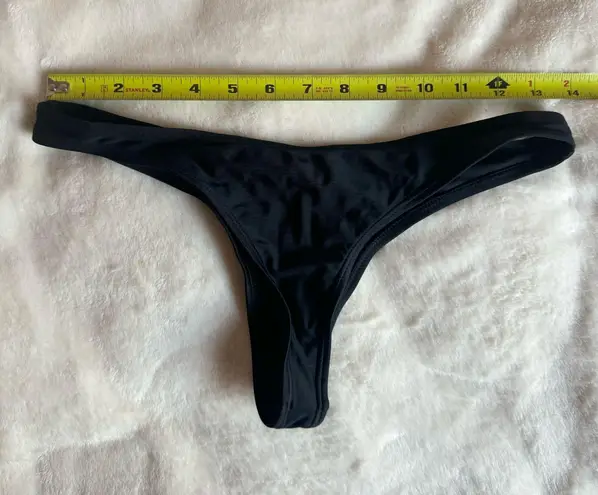 High Waisted Black Swim Bikini Thong Size Medium