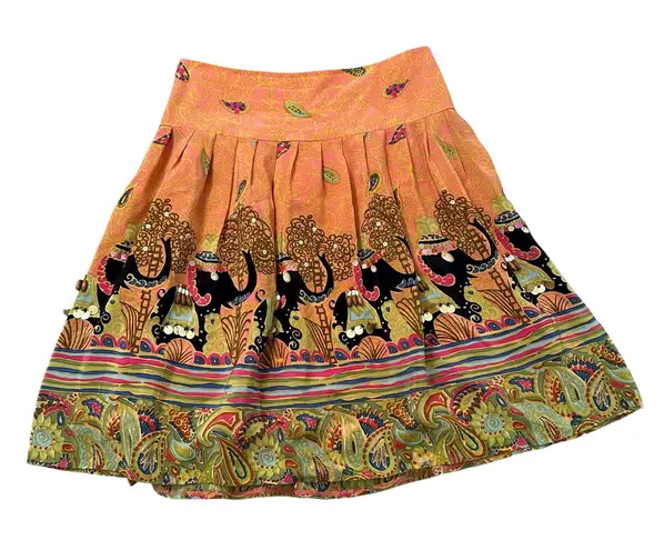 Nanette Lepore  orange paisley sequin a-line midi skirt size 4 - Image 1