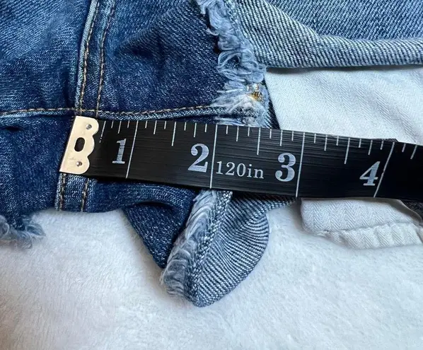 Sundry Mid Rise LO/VE Exposed Pocket Denim Shorts Size 26 Festival Vacation