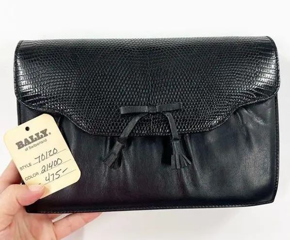 Bally Vintage Black Leather Clutch Purse