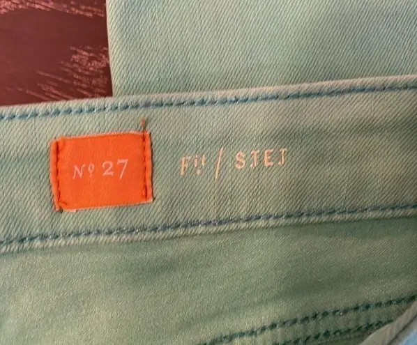 Pilcro and the Letterpress jeans, light green, crop, stretch size 27, St Patty’s